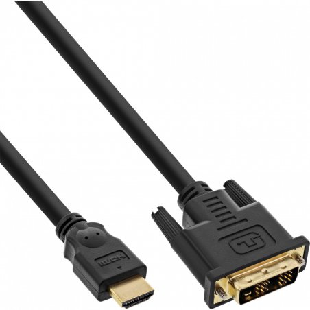 InLine 17661P câble vidéo et adaptateur 1 m HDMI DVI-D Noir