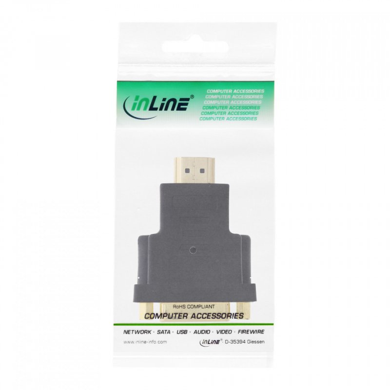 InLine HDMI to DVI Adapter male / 24+1 female gold plated