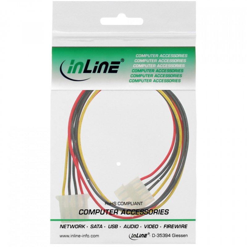 InLine Power Supply Extension Cable 4pin Molex male / female 1m