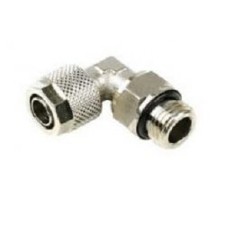 Anschluss 90 Grad G1/4 Zoll auf 10/8mm Winkel - silber glänzend