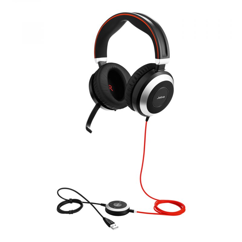 Jabra Evolve 80 UC Stereo Casque Avec fil Arceau Bureau/Centre d'appels Bluetooth Noir