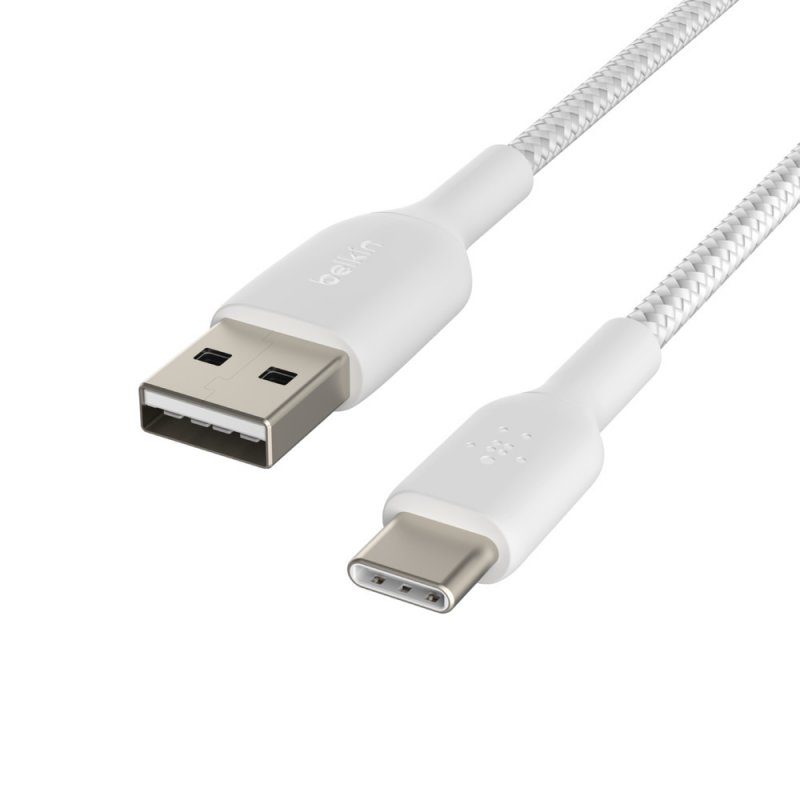 Câble USB-A vers USB-C renforcé (blanc) - 1 m
