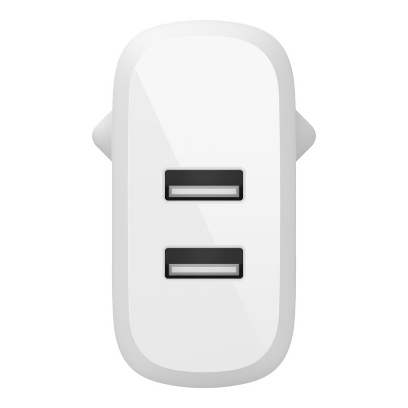 Boost Charge Chargeur secteur 2 ports USB-A 24 W avec câble USB-A vers USB-C (Blanc)