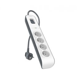 S - Belkin compatible BSV400ca2M - Multiprise/Parafoudre 4 Prises - Cordon de 2m - Blanc (Protection jusqu'à 525 joules