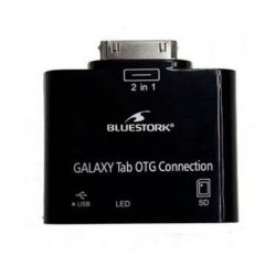 Bluestork BS-GAL-RDR/SD cable gender changer Samsung 30-pin USB 2.0/SD Card Black
