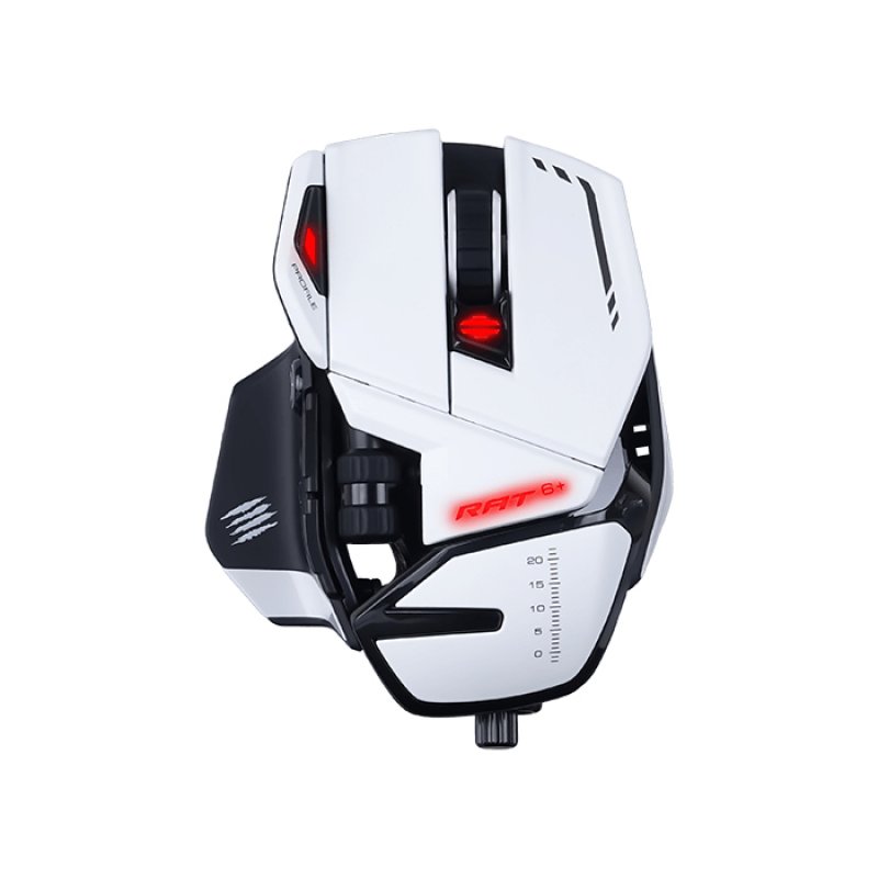 Madcatz RAT 6+ Blanc - Souris gamer filaire personnalisable - 11 boutons - LED RGB - 12000 DPI -...