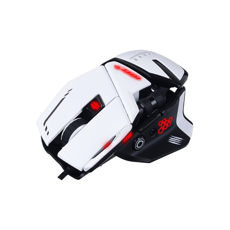 Madcatz RAT 6+ Blanc - Souris gamer filaire personnalisable - 11 boutons - LED RGB - 12000 DPI -...