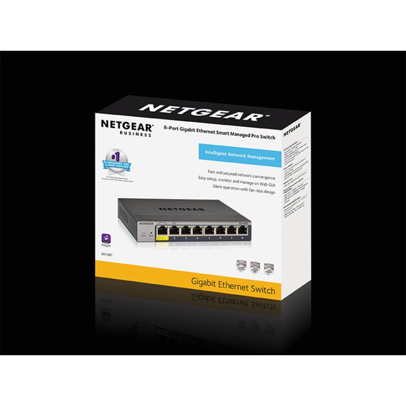 NETGEAR GS108Tv3 Géré L2 Gigabit Ethernet (10/100/1000) Gris