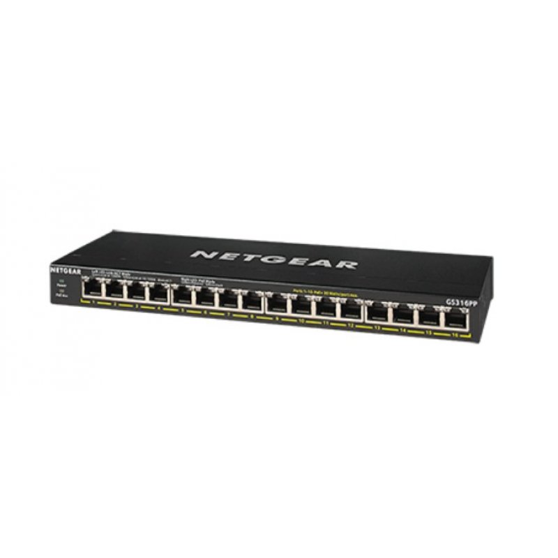 NETGEAR GS316PP Non-géré Gigabit Ethernet (10/100/1000) Connexion Ethernet, supportant l'alimentation via ce port (PoE