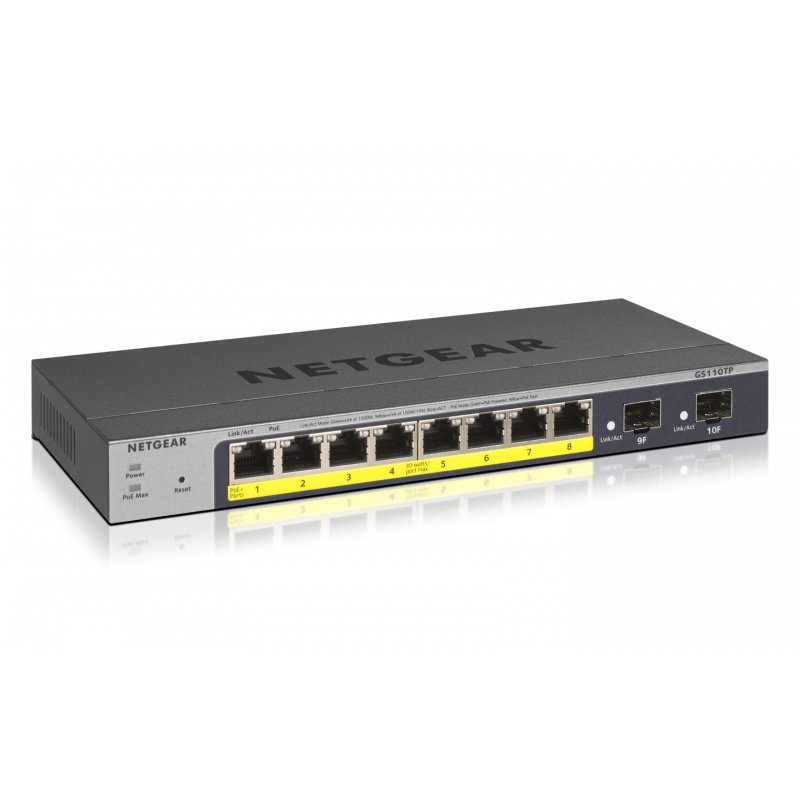 NETGEAR GS110TP Géré L2/L3/L4 Gigabit Ethernet (10/100/1000) Connexion Ethernet, supportant l'alimentation via ce port