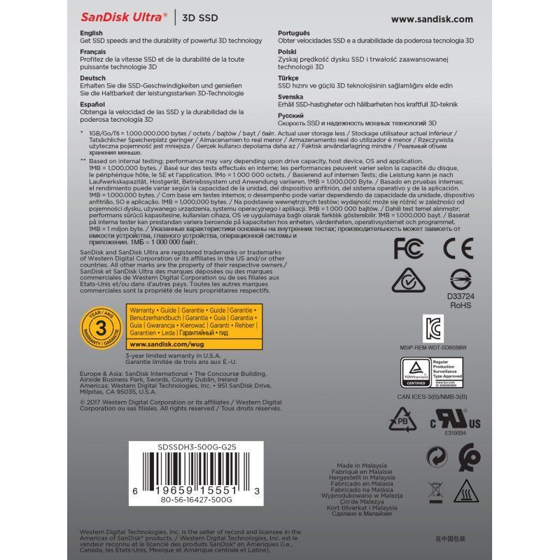 Ultra 3D SSD - 500 Go