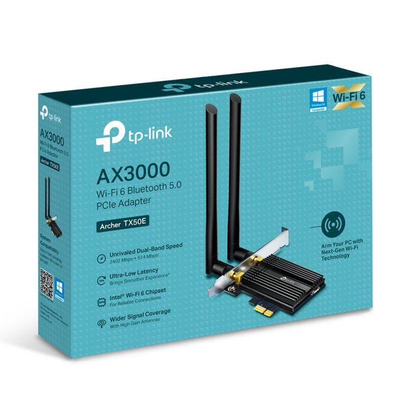 Carte Réseau PCI-Express WiFi 6/Bluetooth TP-Link compatible Archer TX50E (AX3000)