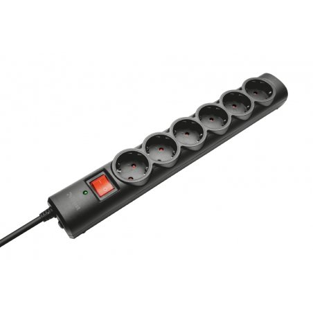 Trust 21059 surge protector Black 6 AC outlet(s) 1.8 m
