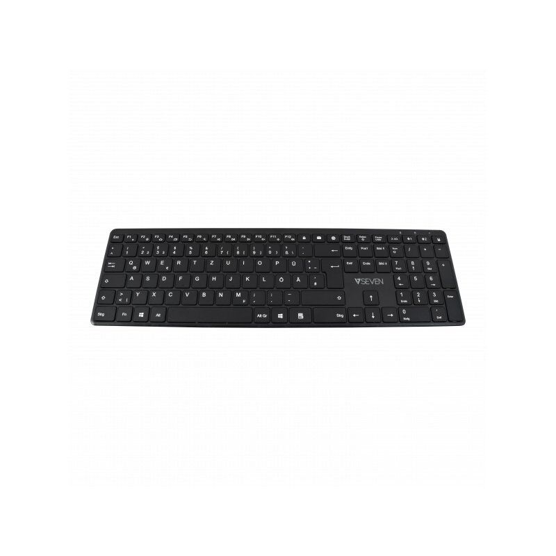 V7 Clavier KW550DEBT Dual mode Bluetooth / Wireless 2,4 GHZ l allemand QWERTZ - Noir