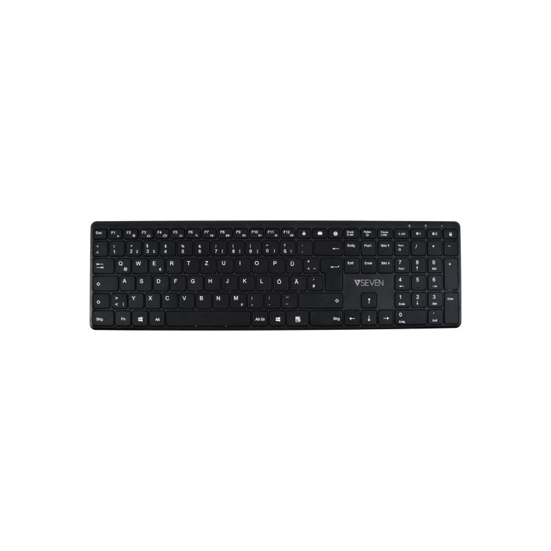 V7 Bluetooth Keyboard KW550DEBT 2.4GHZ Dual Mode, German QWERTZ - Black