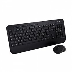 V7 CKW300IT Full Size/Palm Rest Italian QWERTY - Black, Professional Wireless Keyboard and Mouse Combo – IT, Multimedi