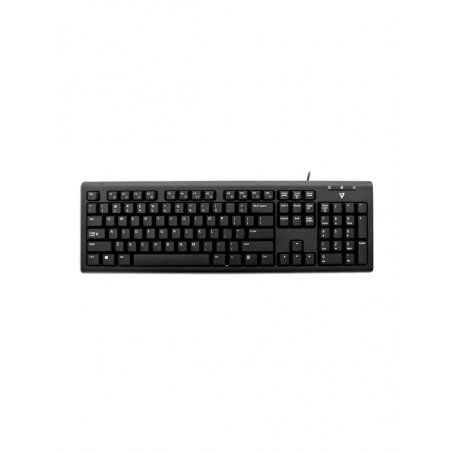 V7 KU200GS-DE Wired Keyboard, Black German QWERTZ Layout, TUV-GS