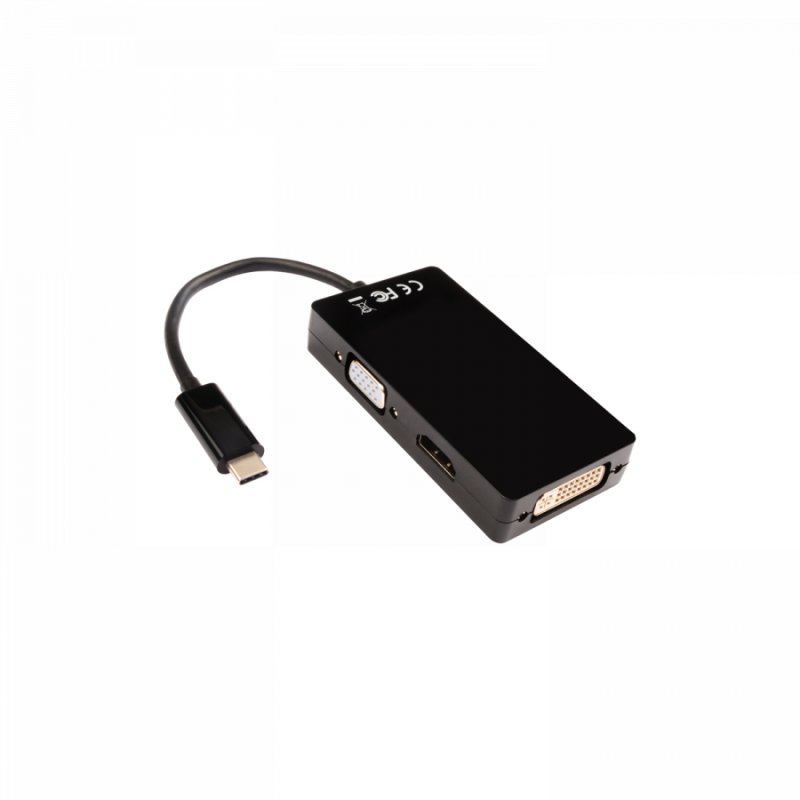 ADAPTATEUR USBC VERS HDMI VGA DVI NOIR 100 CUIVRE