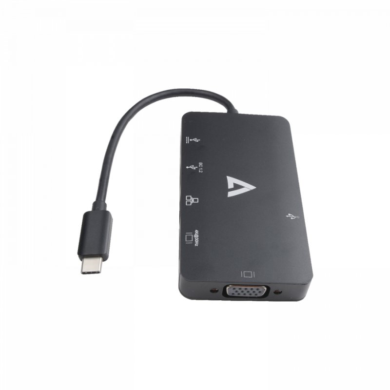 BLACK USB C ADAPTERUSB C TO USB3.0 RJ45 HDMI VGA