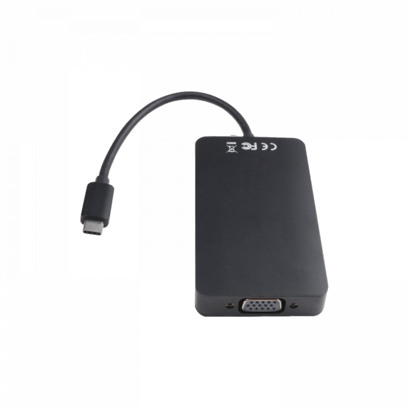 BLACK USB C ADAPTERUSB C TO USB3.0 RJ45 HDMI VGA