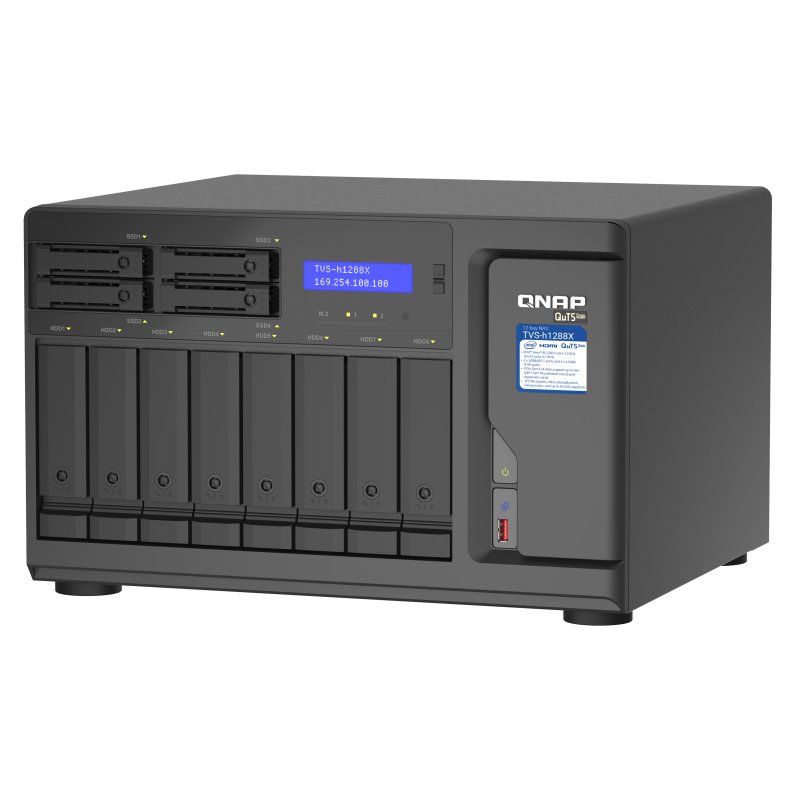 QNAP TVS-h1288X NAS Tower Ethernet/LAN Noir W-1250