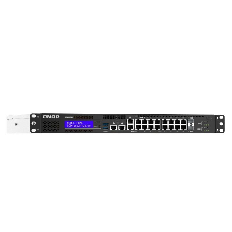 QNAP QGD-1602P Géré L2 2.5G Ethernet (100/1000/2500) Connexion Ethernet, supportant l'alimentation via ce port (PoE) N
