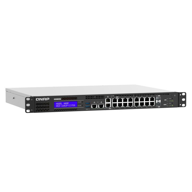 QNAP QGD-1602P Géré L2 2.5G Ethernet (100/1000/2500) Connexion Ethernet, supportant l'alimentation via ce port (PoE) N