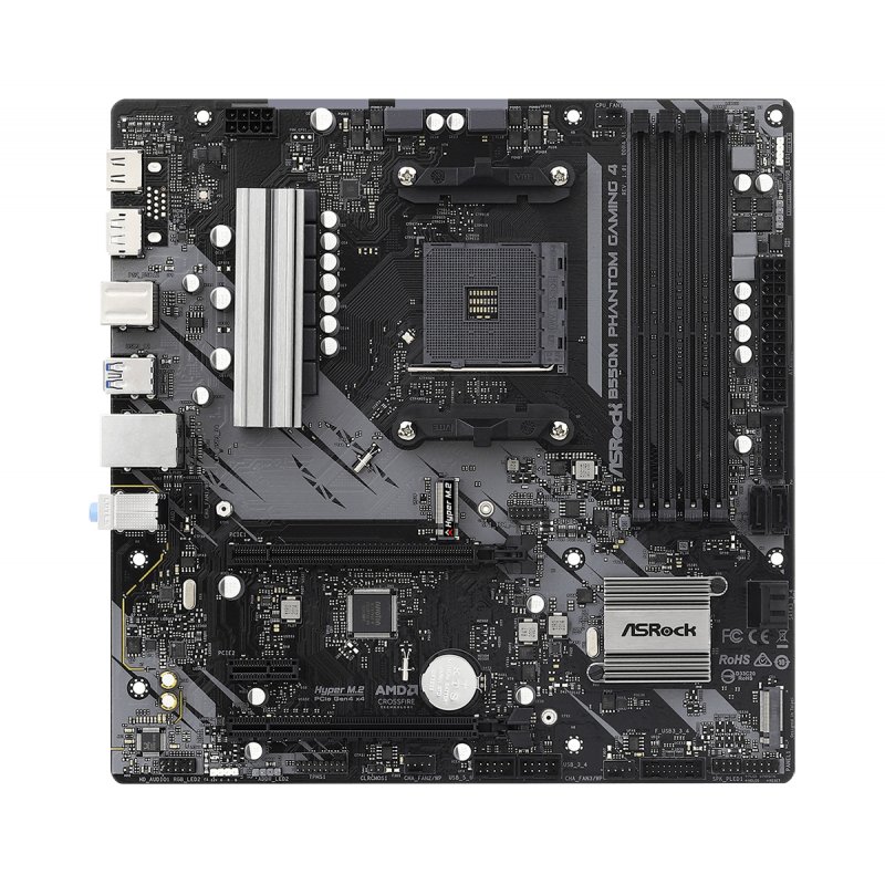 ASRock Mainboard B550M Phantom Gaming 4 -  Micro ATX - Socket AM4 - AMD AM4 B550