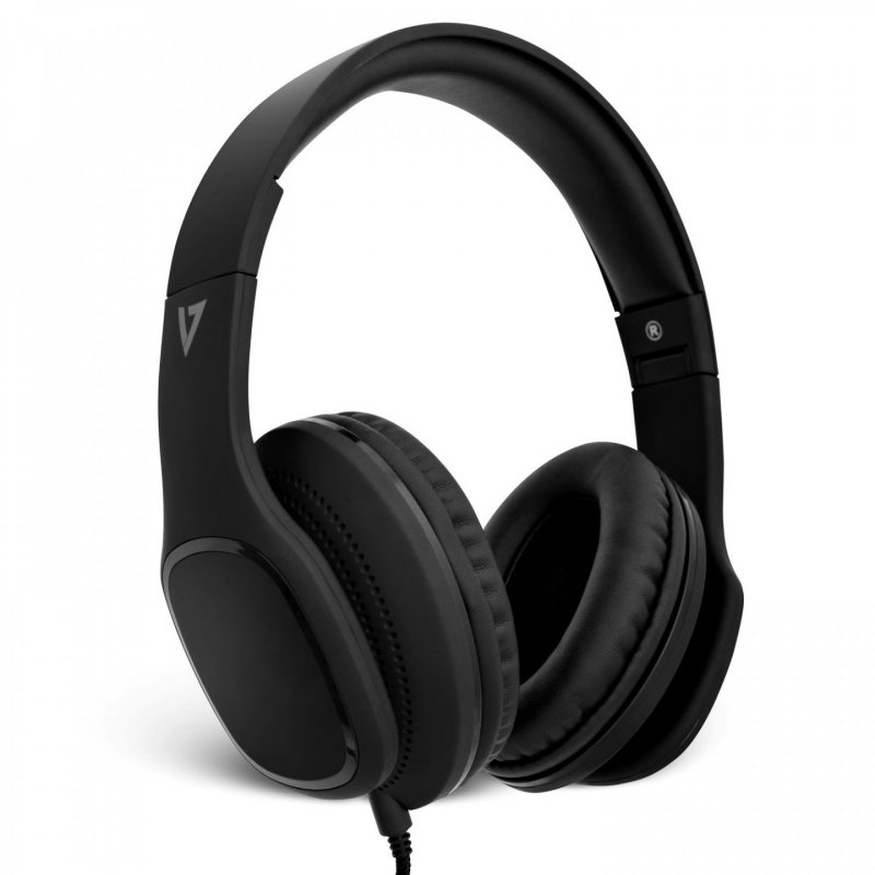 V7 Over-Ear Headphones with Microphone - Black