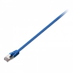 V7 Câble RJ45 Cat6 blindé (STP) RJ45 mâle vers RJ45 mâle, bleu 2m 6.6ft
