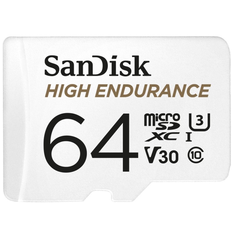 SanDisk High Endurance microSDXC UHS-I U3 V30 64 Go + Adaptateur SD