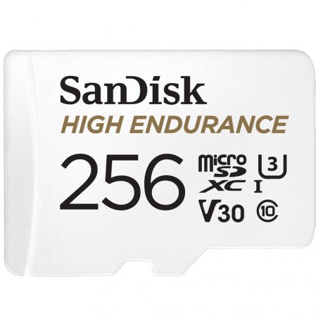 SanDisk High Endurance microSDXC UHS-I U3 V30 256 Go + Adaptateur SD
