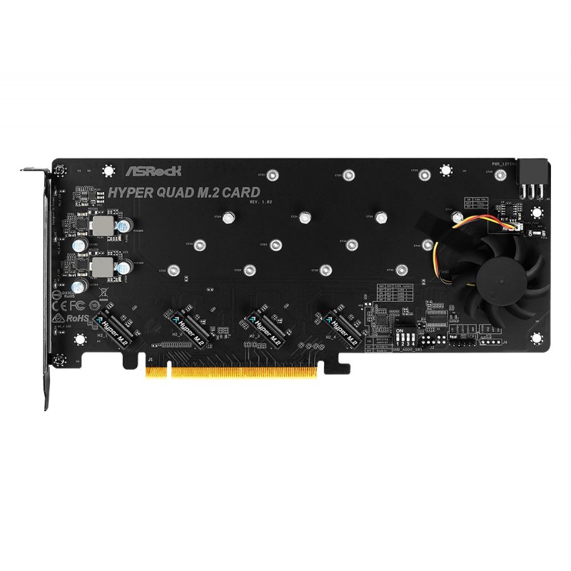 HYPER QUAD M.2 CARD PCIE GEN4X16 NVME 4XM.2 64GB/S