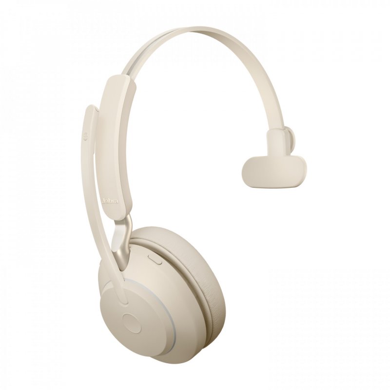 Jabra Evolve2 65, UC Mono Casque Sans fil Arceau Bureau/Centre d'appels USB Type-A Bluetooth Beige