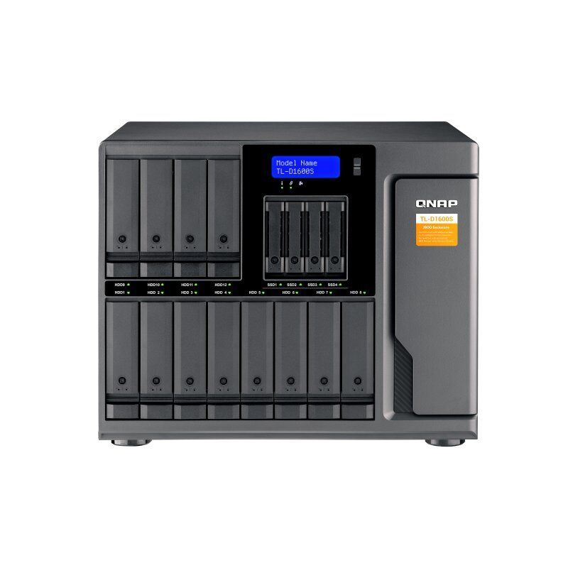 QNAP TL-D1600S Boîtier de disques de stockage Boîtier disque dur/SSD Noir, Gris 2.5/3.5"