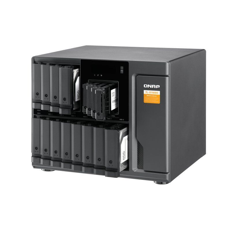 QNAP TL-D1600S Boîtier de disques de stockage Boîtier disque dur/SSD Noir, Gris 2.5/3.5"
