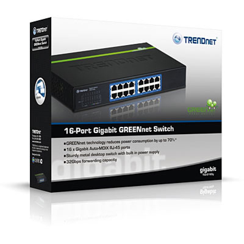 SWITCH COMPACT 16 PORTS GIGABIT TECHNOLOGIE GREENNET