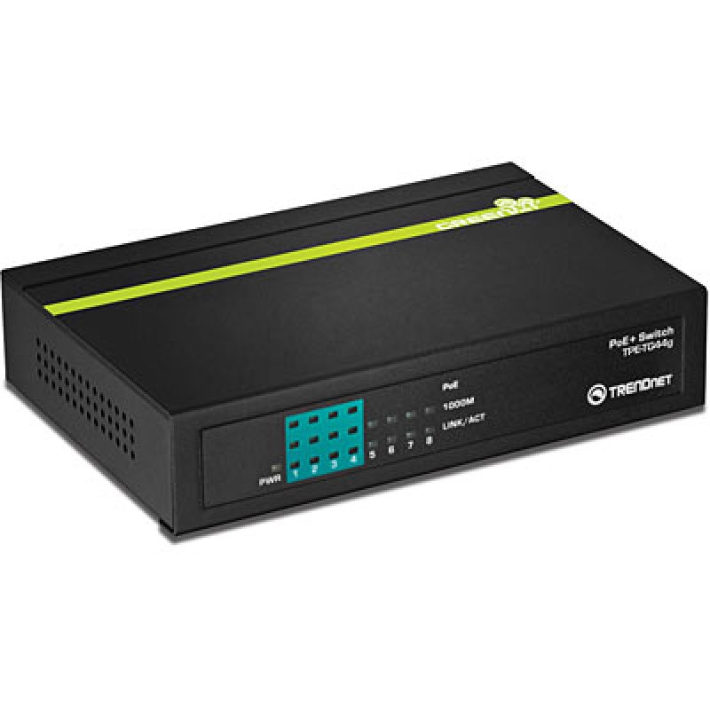 Trendnet TPE-TG44G commutateur réseau Non-géré Connexion Ethernet, supportant l'alimentation via ce port (PoE) Noir