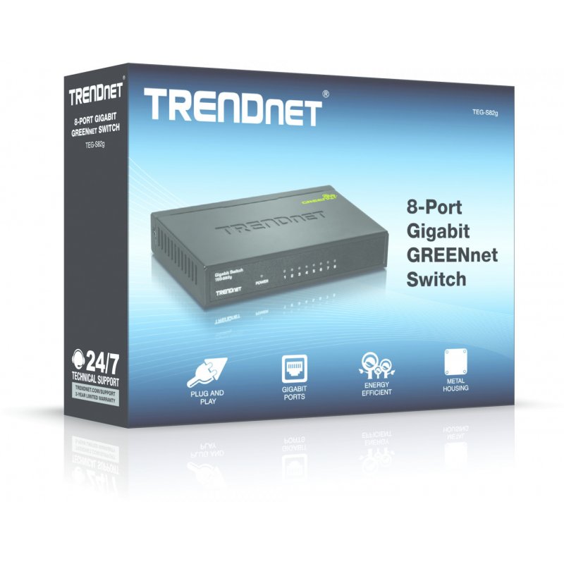 Trendnet GREENnet Unmanaged Gigabit Ethernet (10/100/1000) Black