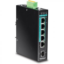 5PORT HARDENED INDUSTRIL SWITCH GIGABIT POE+ DIN-RAIL