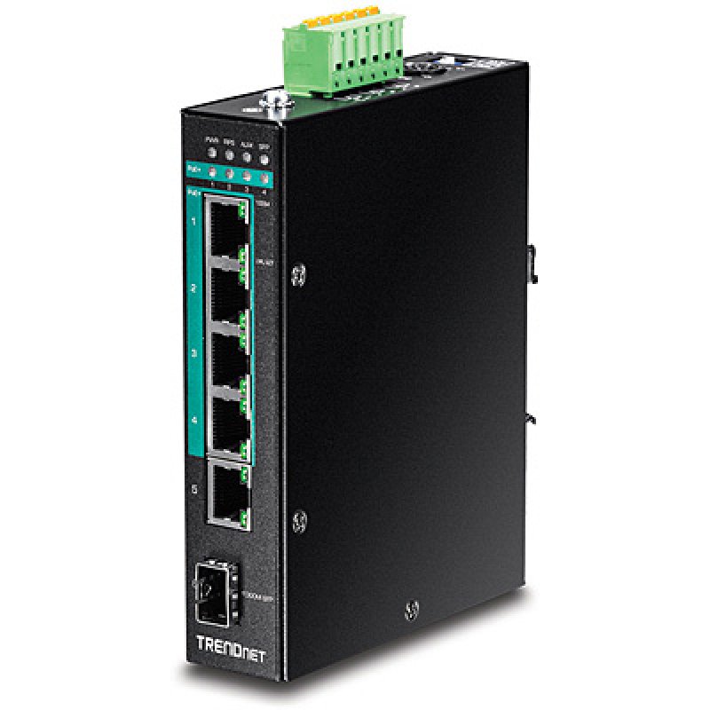 5PORT HARDENED INDUSTRIL SWITCH GIGABIT POE+ DIN-RAIL
