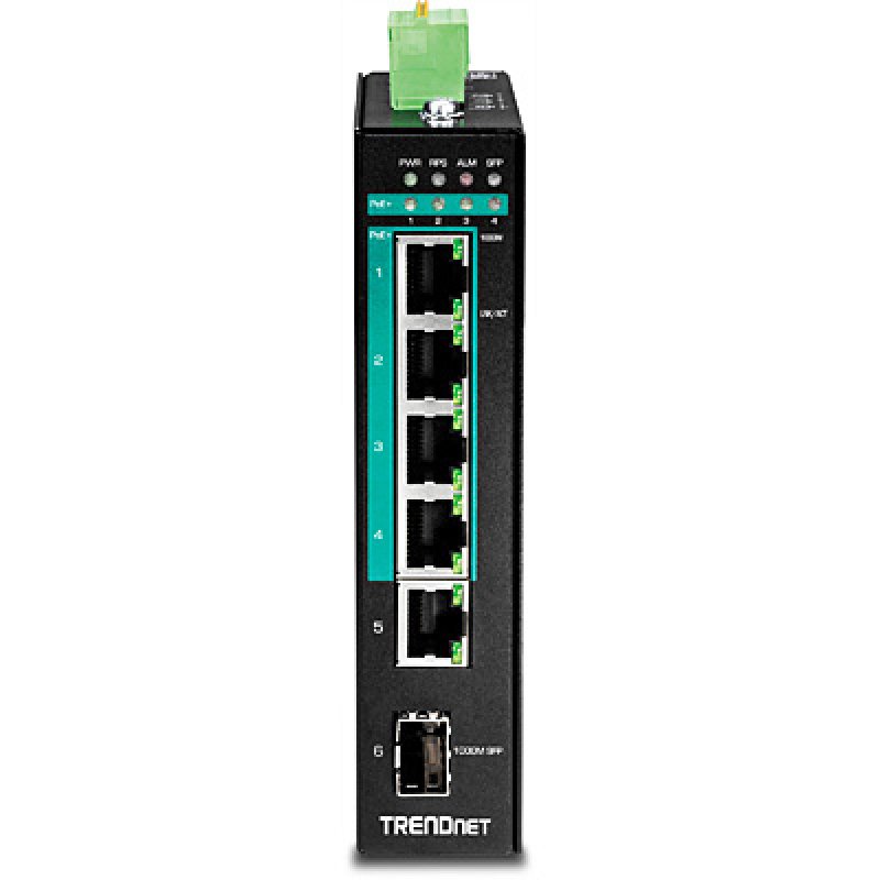 6PORT HARDENED INDUSTRL GIGABIT POE LAYER 2 MNGD DIN-RAIL SWITCH