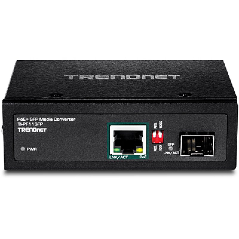 Trendnet TI-PF11SFP convertisseur de support réseau 2000 Mbit/s 0,56 nm Noir