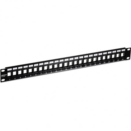 24-PORT BLANK 1U PATCH PANEL KEYSTONE SHIELDED