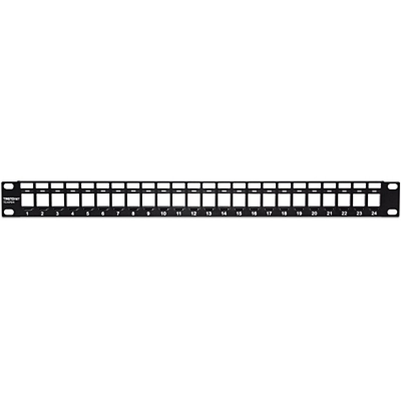 24-PORT BLANK 1U PATCH PANEL KEYSTONE SHIELDED