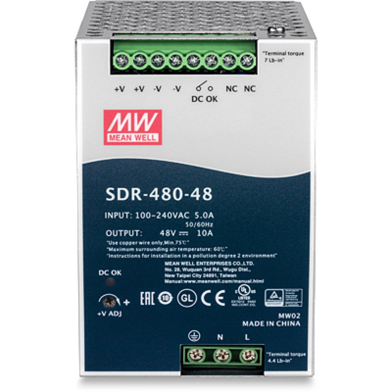 48V 480W DIN-RAIL POWER SUPPLY OUTPUT INDUSTRIAL
