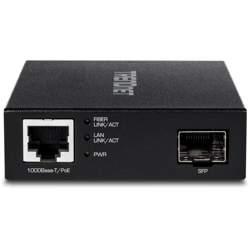 Trendnet TFC-PGSFP convertisseur de support réseau 2000 Mbit/s Noir