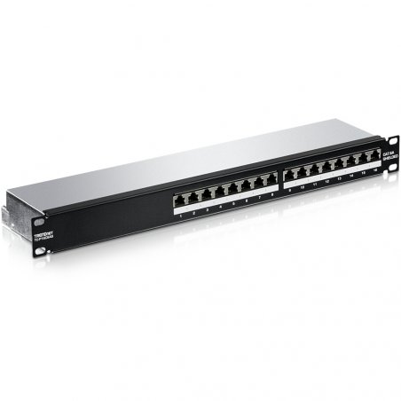 16-PORT CAT6A SHIELDED PATCH PANEL