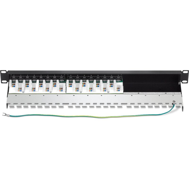 16-PORT CAT6A SHIELDED PATCH PANEL