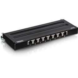 8-PORT CAT6A SHIELDED WALL MOUNT PATCH PANEL